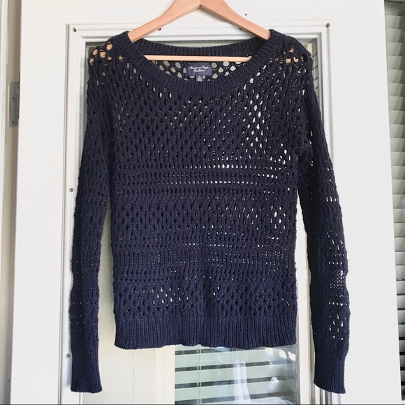 Open Knit Crochet Sweater - Picture 1 of 6
